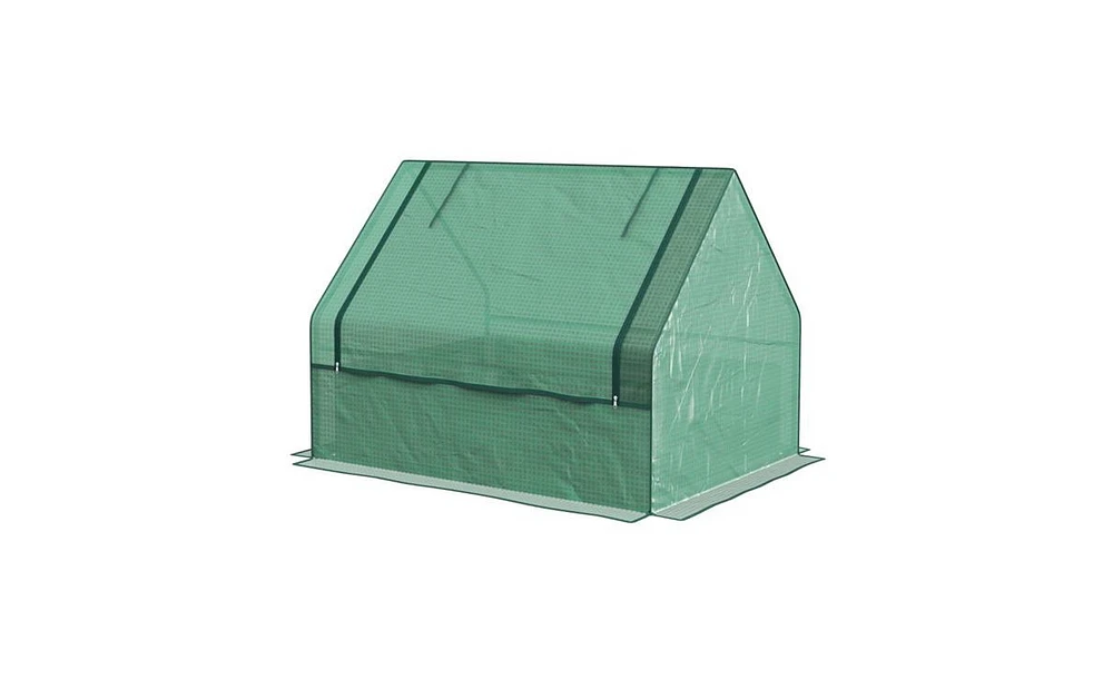 Green and Silver Mini Greenhouse – Stylish Compact Solution for Indoor and Outdoor Gardening