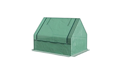 Green and Silver Mini Greenhouse – Stylish Compact Solution for Indoor and Outdoor Gardening