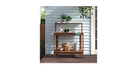 Outdoor Garden Potting Bench Table with Bottom Shelf for Storage and Workspace