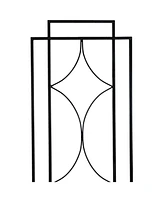 2-Piece Chic Diamonds Design Garden Trellis for Climbing Plants Set - Metal Decorative Outdoor Plant and Flower Trellis - 60-Inch Tall Each - Black
