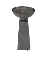 Starry Sky 31.25" H Galvanized Iron Bird Bath Fountain with Led Lights - Electric Submersible Pump Included