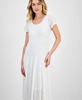 Robbie Bee Women's Fit & Flare Tie-Front Midi Dress