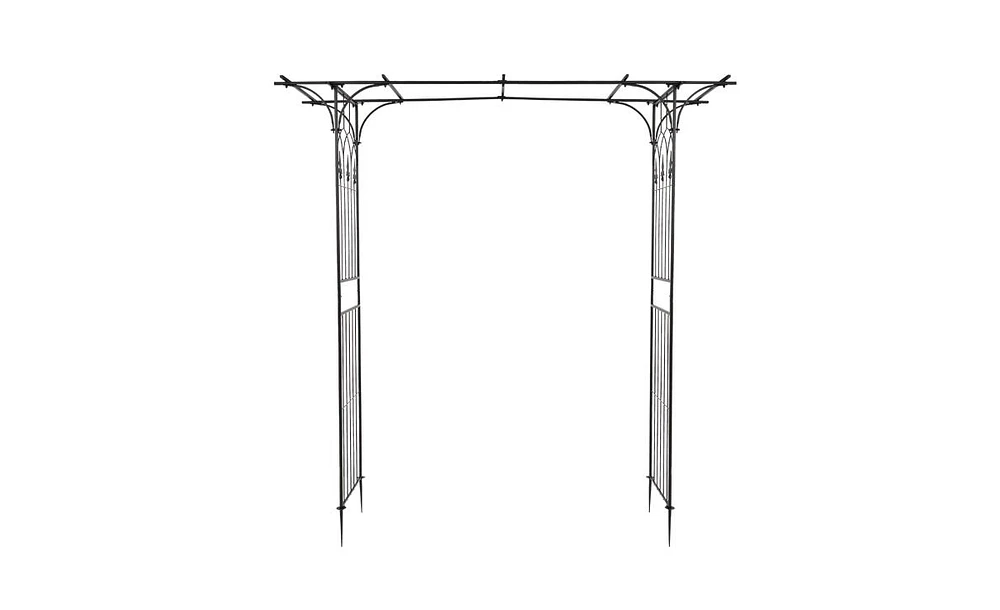Flat Roof Wrought Iron Climbing Frame for Plants Durable Garden Arch Support
