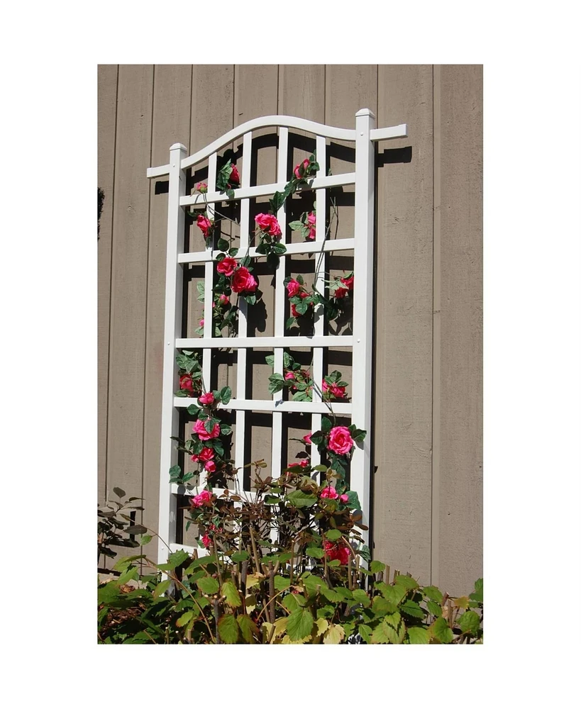 Outdoor Vinyl Garden Plant Trellis with Ground Anchors