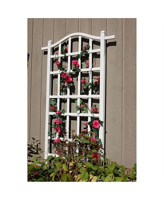 Outdoor Vinyl Garden Plant Trellis with Ground Anchors