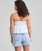 And Now This Women's Cotton Embroidered Strapless Top, Exclusively at Macy's