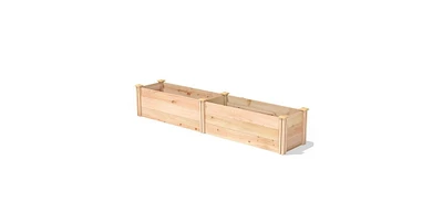 16 in x 96 in Sturdy FarmHouse Narrow Cedar Wood Raised Garden Bed