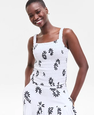 On 34th Women's Cotton Gauze Smocked Tank, Exclusively at Macy's