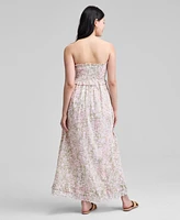 And Now This Women's Cotton Smocked Strapless Maxi Dress, Exclusively at Macy's