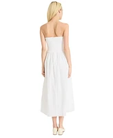 Luxely Women's Pleated-Bodice Strapless Midi Dress
