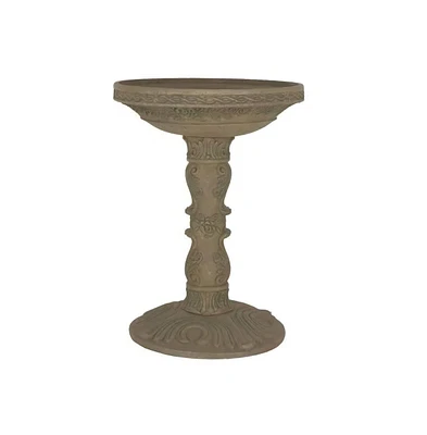 Outdoor Fiberglass Bird Bath with Aged Granite Stone Finish for Garden Decoration