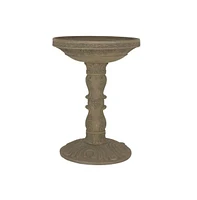 Outdoor Fiberglass Bird Bath with Aged Granite Stone Finish for Garden Decoration