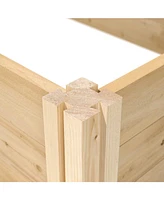 4ft x 4ft Outdoor Cedar Wood Raised Garden Bed Planter Box