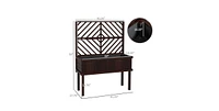 Espresso Fir Wood Elevated Raised Garden Bed With Stylish Climbing Trellis