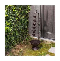 Outdoor Indoor 6-Tier Hanging Cups Water Fountain