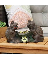 Tic Tac Toe Turtles Concrete Garden Statue - 7.5-Inch
