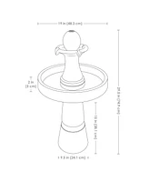 2-Tone Outdoor Water Fountain with Led Light and Electric Pump - Small Traditional Water Feature - 29.5" H