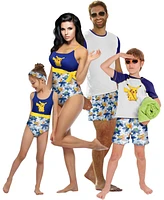 Pokemon Boys Upf 50+ Rash Guard Swim Trunks Outfit Set