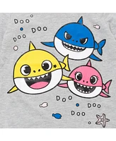 Baby Shark Toddler Girls Pinkfong Shark Zip Up Fleece Vest T-Shirt and Pants 3 Piece Outfit Set