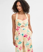 Bar Iii Women's Printed Halter Jumpsuit, Exclusively at Macy's