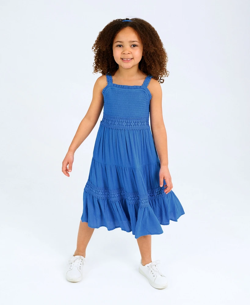 Rare Editions Toddler and Little Girls Crochet Gauze Sundress