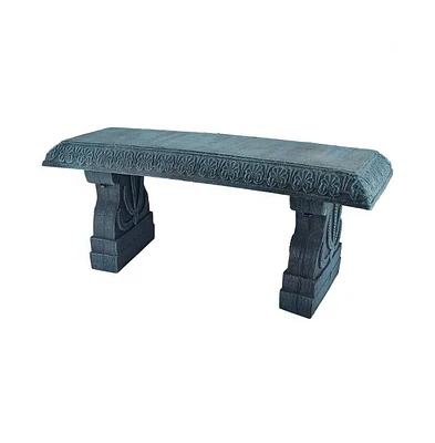 Fiber-Clay Resin Outdoor Garden Bench in Stone Finish