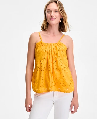 On 34th Women's Eyelet Scalloped-Trim Tank, Exclusively at Macy's