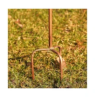 Outdoor Powder-Coated Iron Birdhouse with 3-Prong Garden Stake in Copper Finish