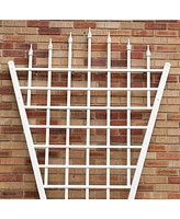 Fan-Shaped Garden Trellis with Pointed Finials for Climbing Plants and Outdoor Decor