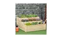 Garden Bed Sturdy Wooden Planter for Healthy Vegetables, Herbs, and Flowers