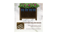 Wooden Planter Shelf with Storage for Flowers and Decor