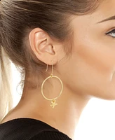 Robert Lee Morris Soho Gold Starfish Charm Hoop Earrings