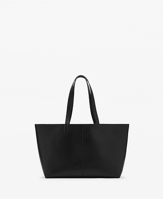 Mango Women's Leather Shopper Bag