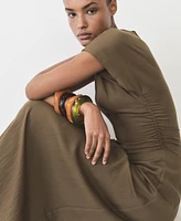 Mango Women's Draped Details Lyocell-Blend Dress