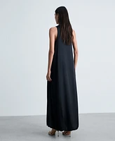 Mango Women's Satin Maxi-Flower Dress