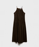 Mango Women's Gathered Waist Midi Dress