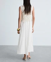 Mango Women's Crochet Top Midi Dress