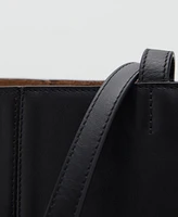 Mango Women's Leather Shopper Bag
