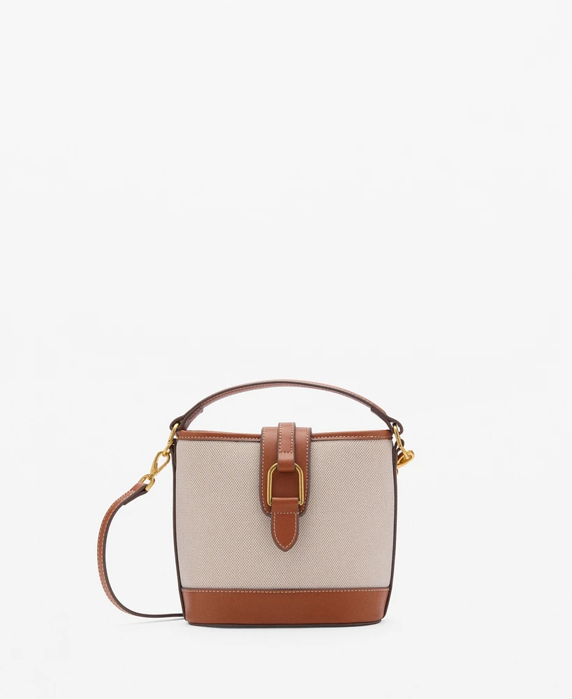 Mango Women's Contrasting Canvas Bucket Bag