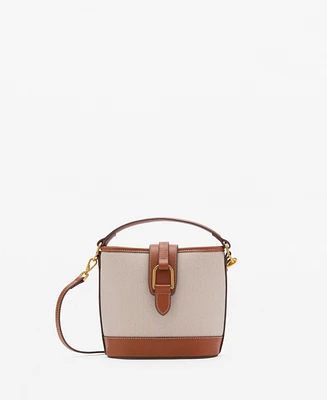 Mango Women's Contrasting Canvas Bucket Bag