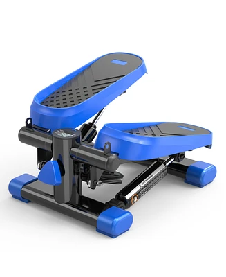 Home Office Exercise 330LBS Capacity Mini Stepper with Resistance Bands and Lcd Monitor
