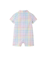 Andy & Evan Baby Boys Easter Plaid Shirtall w/Bowtie