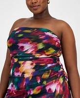 Emerald Sundae Trendy Plus Strapless Midi Bodycon Dress