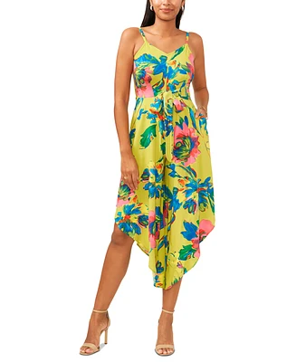 Msk Printed Tie-Front Jumpsuit