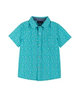 Andy & Evan Toddler Boys Toddler/Child Sunglasses Print Short Sleeve Buttondown Shirt