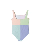 Andy & Evan Big Girls Toddler/Child Colorblocked One-Piece Swimsuit