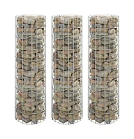 Circular Gabion Raised Beds 3 pcs Galvanized Steel 11.8"x39.4"