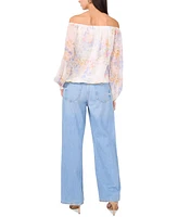 Vince Camuto Women's Printed Off-the-Shoulder Tied-Hem Top