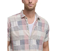 Barbour Men's OakShore Short Sleeve Patchwork Button-Front Shirt