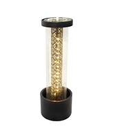 Glittering Rain Outdoor Water Fountain with Lights - Zinc - 41.25-Inch - Includes Warm White Led Lights